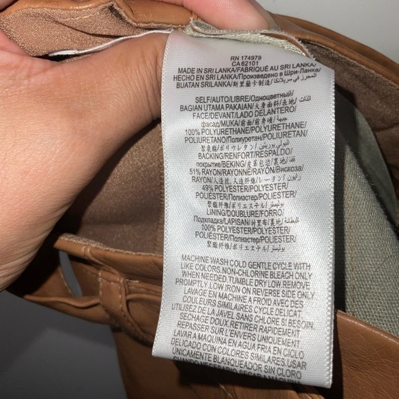 BCBGeneration Cognac Tan Belted Faux Leather Mini Skirt | Size 2 - Picture 4 of 4